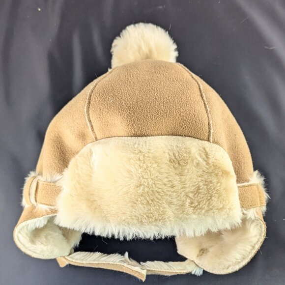 babyGap Faux Shearling Trapper Hat with Pom – Tan Winter Hat (Infant/Toddler) - Picture 1 of 5